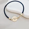 Bratara banut cu mesaj - Te iubim tati - Argint 925 placat cu Aur Galben 18K, piele impletita