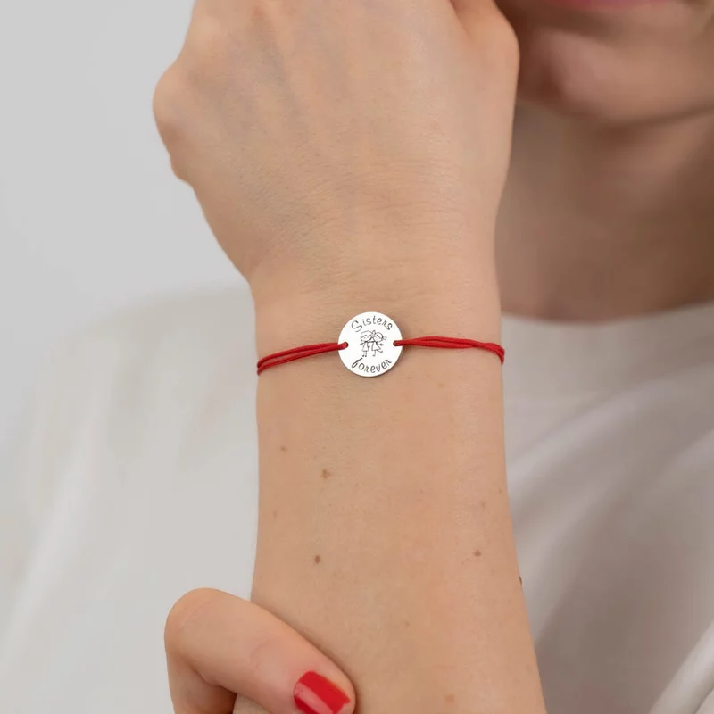 Bratara banut - Sisters Forever - Argint 925 - snur reglabil, diverse culori picture - 2