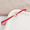 Bratara Buburuza - Argint 925 placat cu Aur Galben 18K - cristal Swarovski - snur reglabil