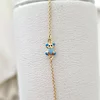 Bratara Chic Baby - Banut personalizat si Ursuleti cu email albastru - Lantisor ajustabil - Aur Galben 9K
