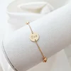 Bratara Chic Baby - Banut personalizat si Ursuleti cu email roz - Lantisor ajustabil - Aur Galben 9K