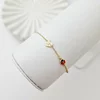 Bratara Chic Baby - Inima personalizata si Buburuze cu email rosu - Lantisor ajustabil - Aur Galben 9K