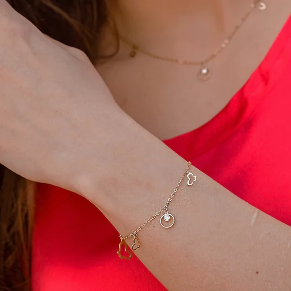 Bratara colectia Fairyland - Gracious dance - Argint 925 placat cu Aur Galben si Roz 18K