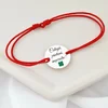 Bratara colega, prietena, inspiratie - Argint 925 si email verde - Snur reglabil