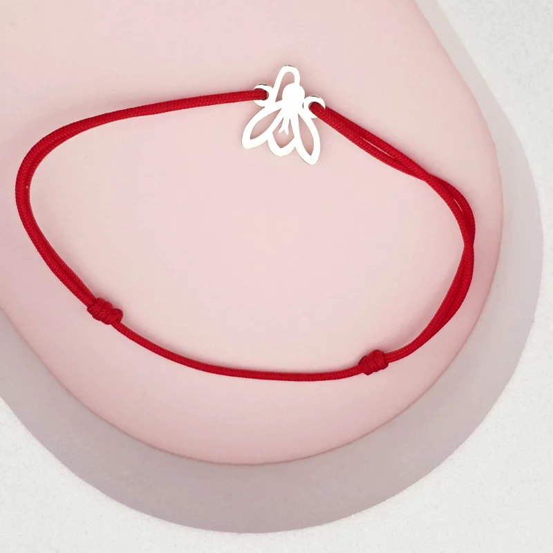 Bratara contur de ghiocel -  Argint 925 - Snur reglabil, diverse culori picture - 3