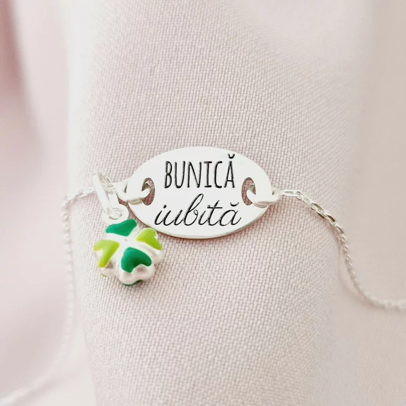 Bratara cu charm la alegere - Femeie iubita - Pandantiv oval cu lantisor - Argint 925 picture - 4