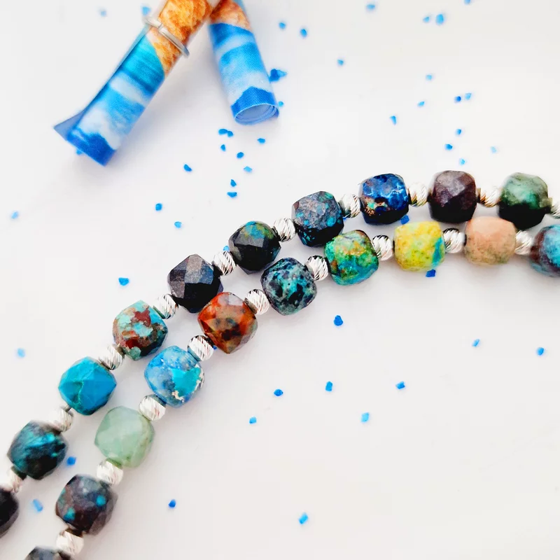 Bratara de picior – Calut de mare – Argint 925 – Model fix cu pietre pretioase si bilute picture - 5