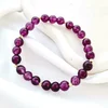 Bratara Eleganta din piatra Ametist si Bilute din Aur 14K - Snur elastic