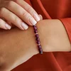 Bratara Eleganta din piatra Ametist si Bilute din Aur 14K - Snur elastic