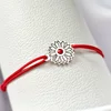 Bratara Floare cu multe petale - Argint 925 - cristal Swarovski - snur reglabil