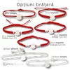 Bratara Forma Inimii - Argint 925 - snur reglabil diverse culori