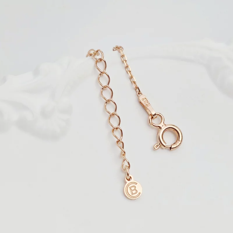 Bratara IMPREUNA - Floare sakura cu cristal Swarovski & lantisor - Argint 925 placat cu Aur Roz 18K picture - 4