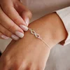 Bratara infinit decorat cu Zirconii albe  - Argint 925 - Lant bratara dama