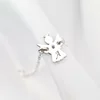 Bratara ingeras - personalizat cu initiala si Piatra pretioasa - Argint 925 Rodiat - Cu lantisor fata/baiat