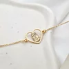 Bratara Inima Surorilor cu lantisor dama – Argint 925 placat cu Aur Galben 18K