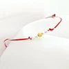 Bratara Martisor - 5 Bilute Simetrie - Argint 925 - Snur combinat Rosu&Alb