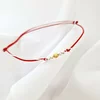 Bratara Martisor - 5 Bilute Simetrie - Argint 925 - Snur combinat Rosu&Alb