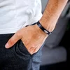 Bratara masina - pandant Argint 925 - bratara reglabila din piele