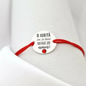 Bratara O iubita ca si tine - Argint 925 si Cristal Swarovski - Snur reglabil