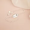Bratara oval simbol balerina - Nume personalizat - Argint 925  - Cu lantisor fata/baiat\