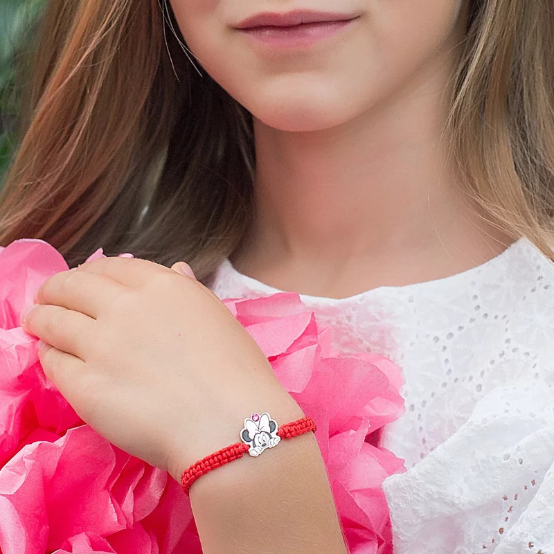 Bratara personaj - Minnie Mouse - model decupat - Argint 925 - cristal Swarovski -  snur reglabil picture - 4
