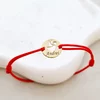 Bratara personalizata - Banut 10 mm - Inger pazitor decupat cu aripi laterale - Argint 925 placat cu Aur Galben 18K - Snur reglabil