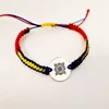 Bratara personalizata - Banut 15 mm - Tara mea brodata - Argint 925 - Snur impletit tricolor