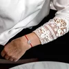 Bratara personalizata - Cea mai buna bunica - Banut de 15 mm decorat cu email - Argint 925 - Snur reglabil
