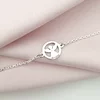 Brățară personalizată cu disc si înger decupat, nume personalizat și Diamant natural – Argint 925 Rodiat - Cu lantisor fata/baiat