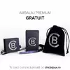 Bratara personalizata cu nume - Fluture decupat - Aur Galben 9K - Banut 12 mm diametru - Cu lantisor fata/baiat