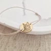 Bratara personalizata cu poza - Mereu aproape - Banut 15 mm - Argint 925 placat cu Aur Galben 18K - snur reglabil