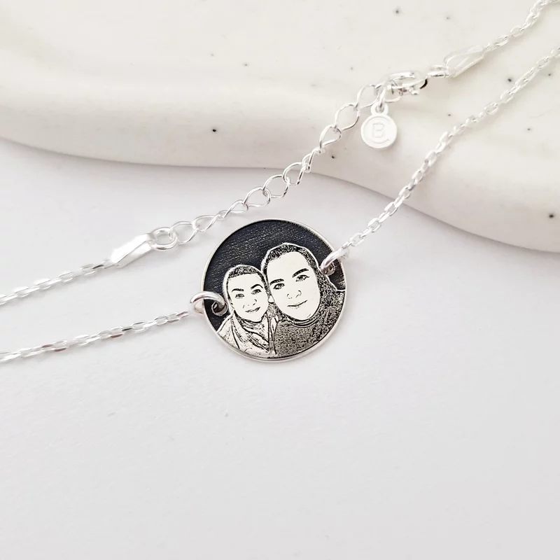 Bratara personalizata cu poza - Mereu aproape - Model fotogravura relief - Argint 925 picture - 4