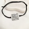 Bratara personalizata cu QR code - Argint 925 si snur reglabil