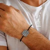 Bratara personalizata cu QR code - Argint 925 si snur reglabil