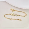 Brățară personalizata cu simbolul infinitului,dinozaur și nume – Diamant natural - Argint 925 placat cu Aur Galben 18K - Cu lantisor fata/baiat