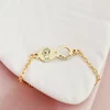 Brățară personalizata cu simbolul infinitului, unicorn și nume – Diamant natural - Argint 925 placat cu Aur Galben 18K  Cu lantisor fata/baiat