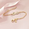 Brățară personalizata cu simbolul infinitului, unicorn și nume – Diamant natural - Argint 925 placat cu Aur Galben 18K  Cu lantisor fata/baiat