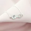 Brățară personalizata cu simbolul infinitului, unicorn și nume – Diamant natural - Argint 925 Rodiat  Cu lantisor fata/baiat