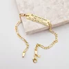 Bratara  personalizata - Placuta cu text personalizat ,, My sun and stars\'\'  - Argint 925 placat cu Aur Glaben 18K - bratara barbati cu lant