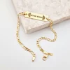 Bratara  personalizata - placuta cu text gravat - Argint 925 placat cu Aur Galben 18K - bratara barbati cu lant