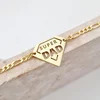 Bratara  personalizata - Super Dad - Argint 925 placat cu Aur Galben 18K - bratara barbati cu lant