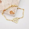 Bratara  personalizata - Super Dad - Argint 925 placat cu Aur Galben 18K - bratara barbati cu lant