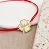 Bratara personalizata - Trifoi cu nume - Argint 925 placat cu Aur Galben 18K- Snur reglabil, diverse culori