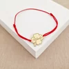 Bratara personalizata - Trifoi cu nume - Argint 925 placat cu Aur Galben 18K- Snur reglabil, diverse culori