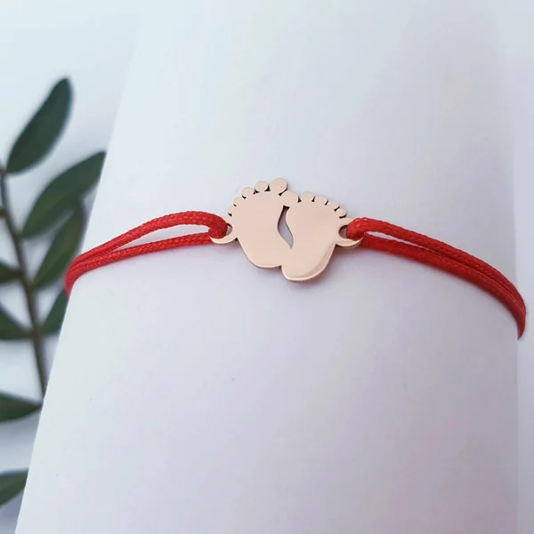 Bratara picioruse - Aur Roz 14k - snur reglabil bebe