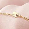 Bratara picioruse - personalizate cu nume si Piatra pretioasa - Argint 925 placat cu Aur Galben 18K - Cu lantisor fata/baiat