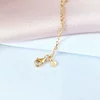Bratara placuta - Forma soricel cu fundita gravat cu nume personalizat - Argint 925 placat cu Aur Galben 18K - Cu lantisor fata/baiat