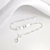 Bratara placuta - Forma soricel gravat cu nume personalizat - Argint 925 - Cu lantisor fata/baiat