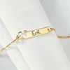 Bratara placuta - Forma soricel gravat cu nume personalizat - Argint 925 placat cu Aur Galben 18K - Cu lantisor fata/baiat