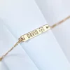 Bratara placuta si minge de fotbal - nume personalizat - Argint 925 placat cu Aur Galben 18K - Cu lantisor fata/baiat